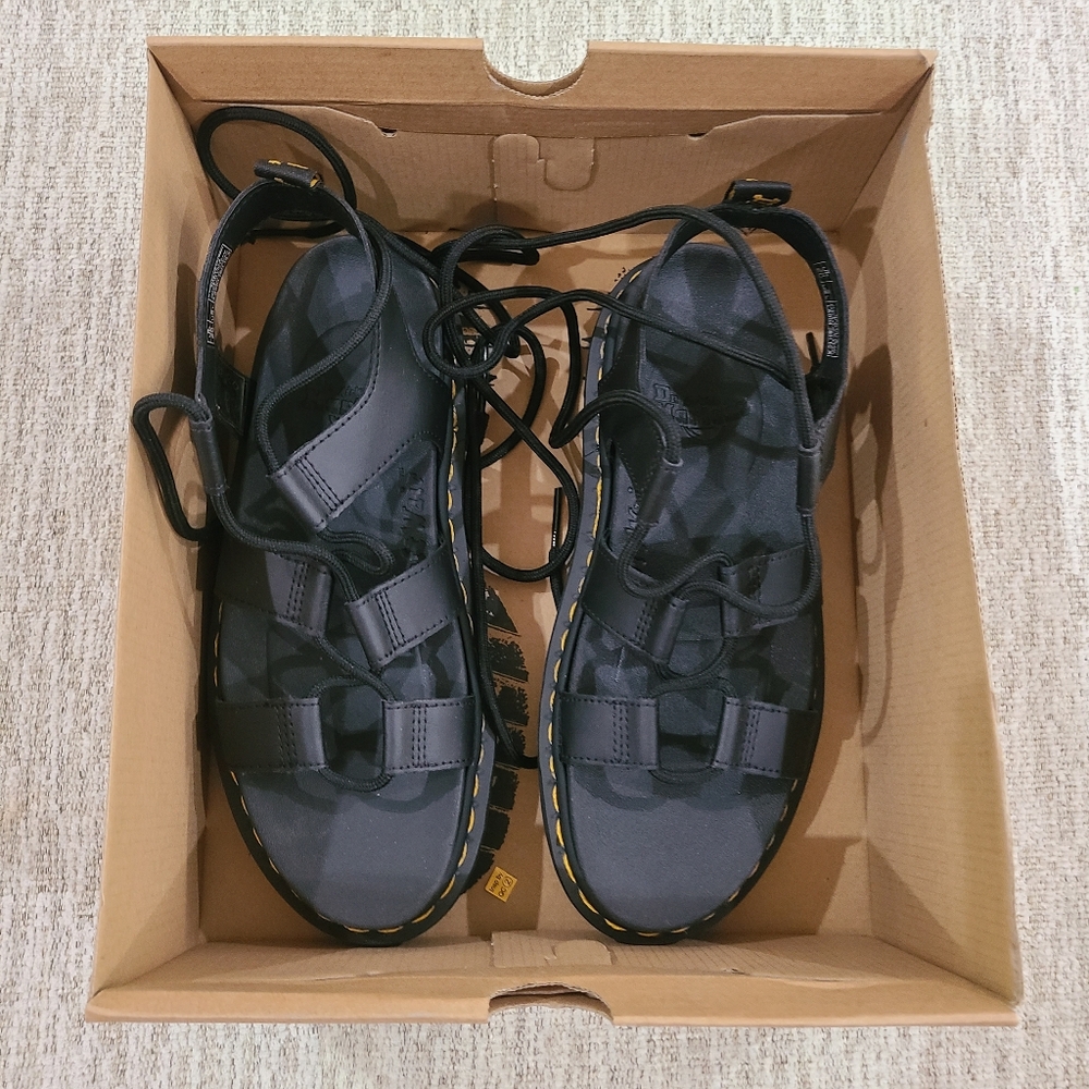 NEW Dr Martens Nartilla Gladiator Sandals Womens Platform Leather Black Sz 6 - Picture 7 of 13